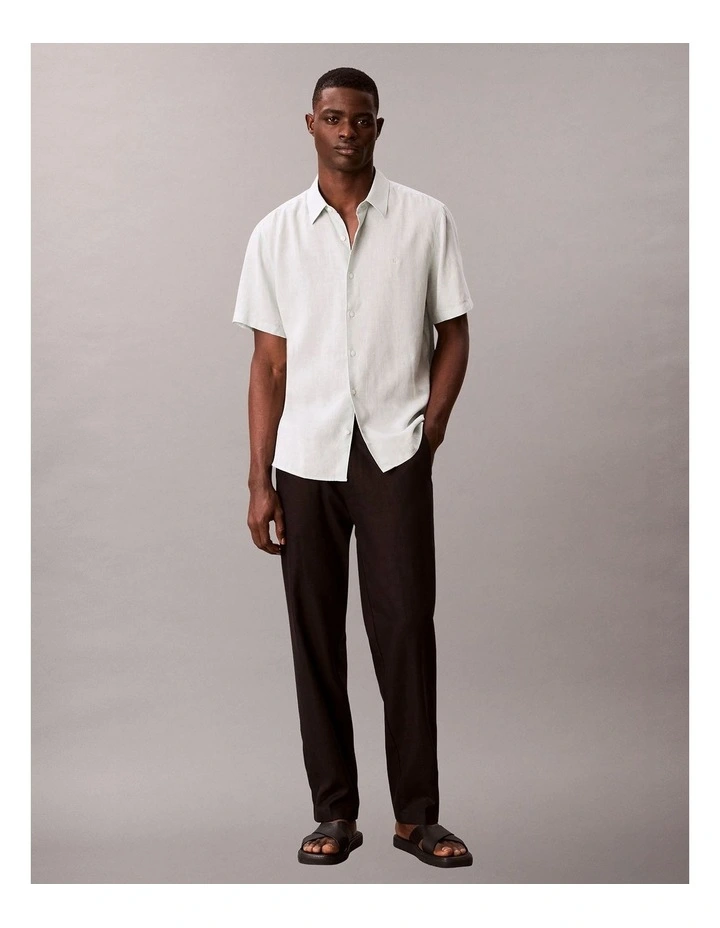 Linen Classic Short Sleeve Shirt in Pale Meadow image 5