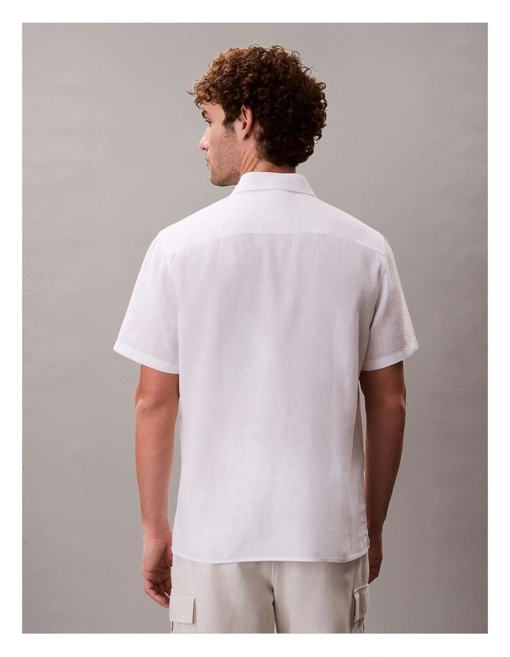 Linen Classic Button-Down Shirt in Brilliant White image 2