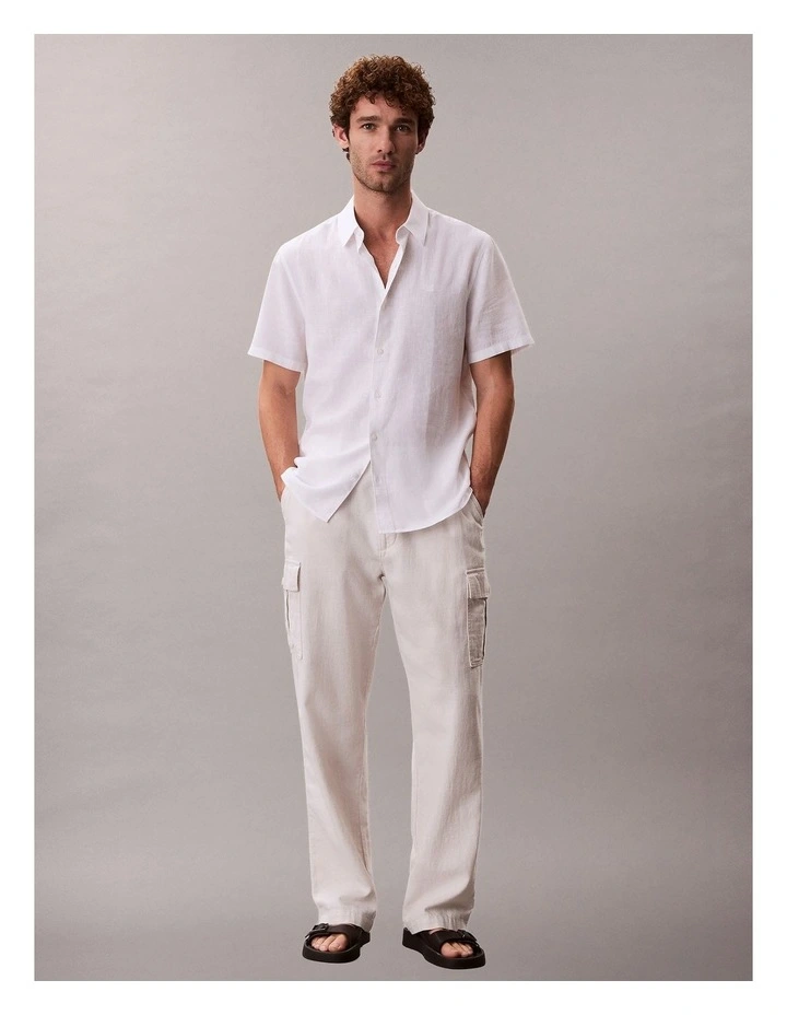 Linen Classic Button-Down Shirt in Brilliant White image 5