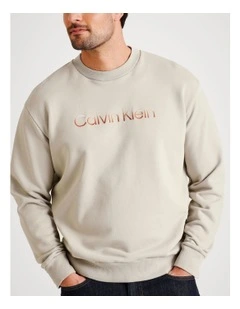 Raised Ombre Embroidery Crew in Dove