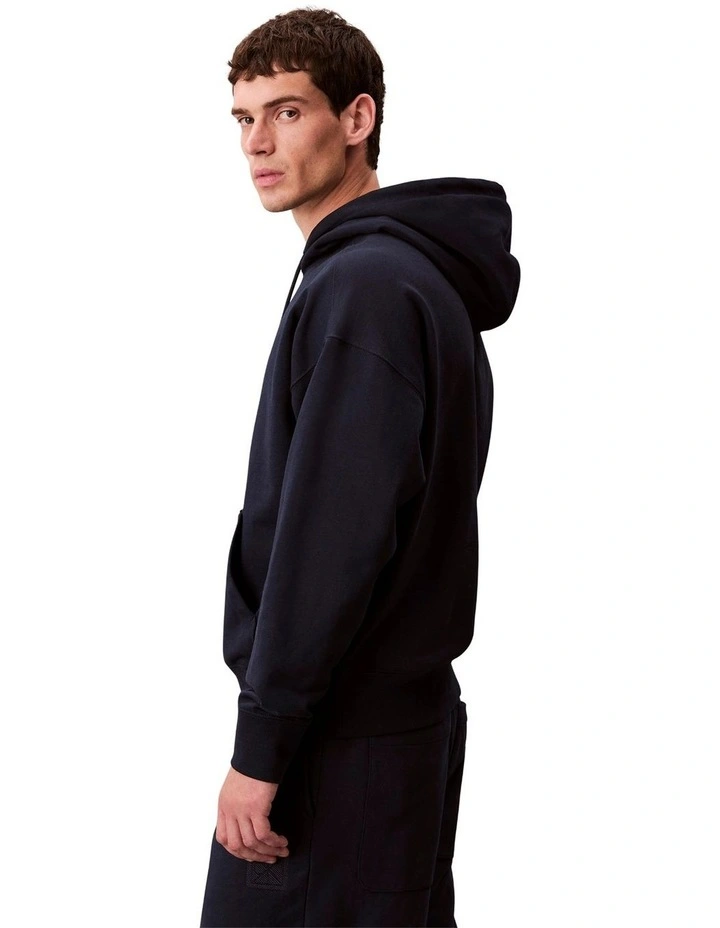 Premium Terry Emblem Hoodie in Dark Sapphire image 3