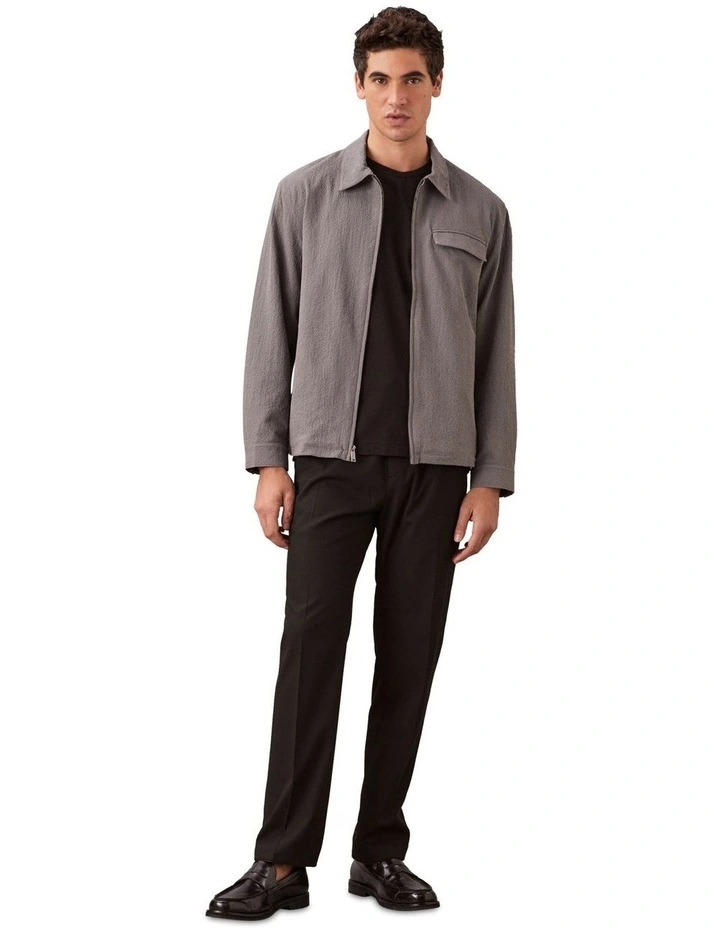 Seersucker Long Sleeve Shirt Jacket in Pewter image 4