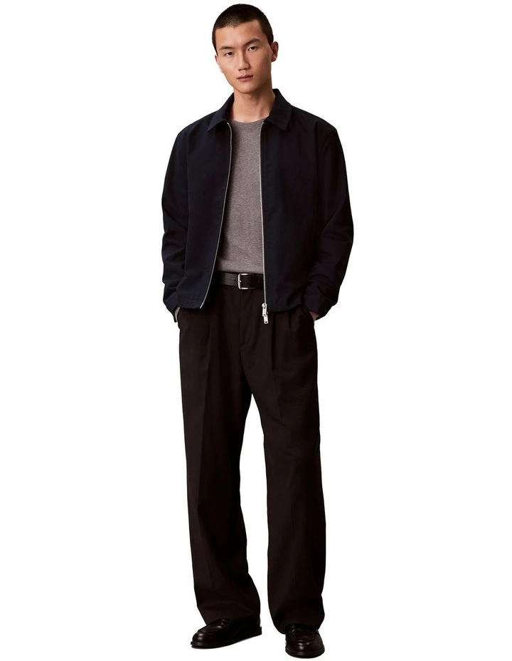 Cotton Dobby Blouson Jacket in Dark Sapphire image 2