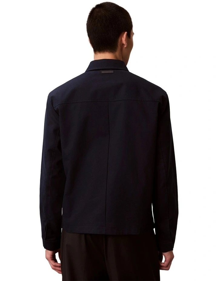 Cotton Dobby Blouson Jacket in Dark Sapphire image 3