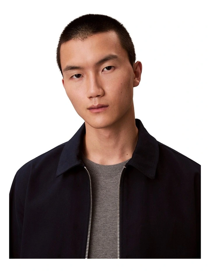 Cotton Dobby Blouson Jacket in Dark Sapphire image 4