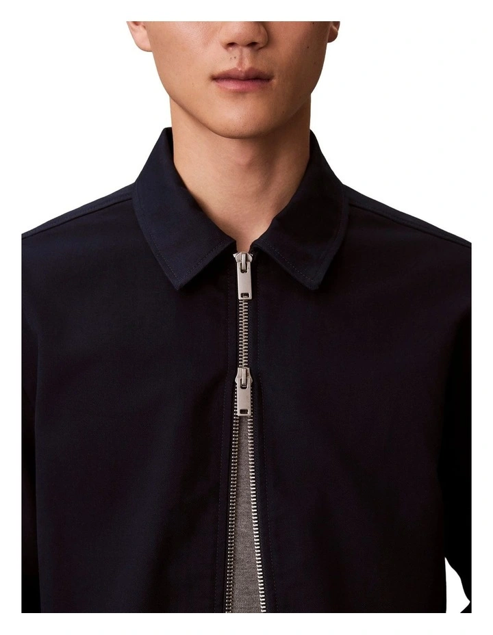 Cotton Dobby Blouson Jacket in Dark Sapphire image 5