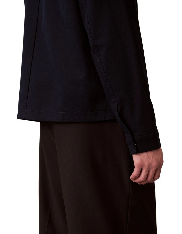 Cotton Dobby Blouson Jacket in Dark Sapphire image 6