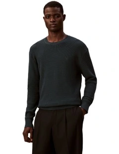 Texture Cotton Crewneck Knit in Magical Forest