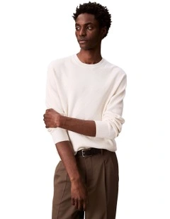 Texture Cotton Crewneck Knit in Tofu