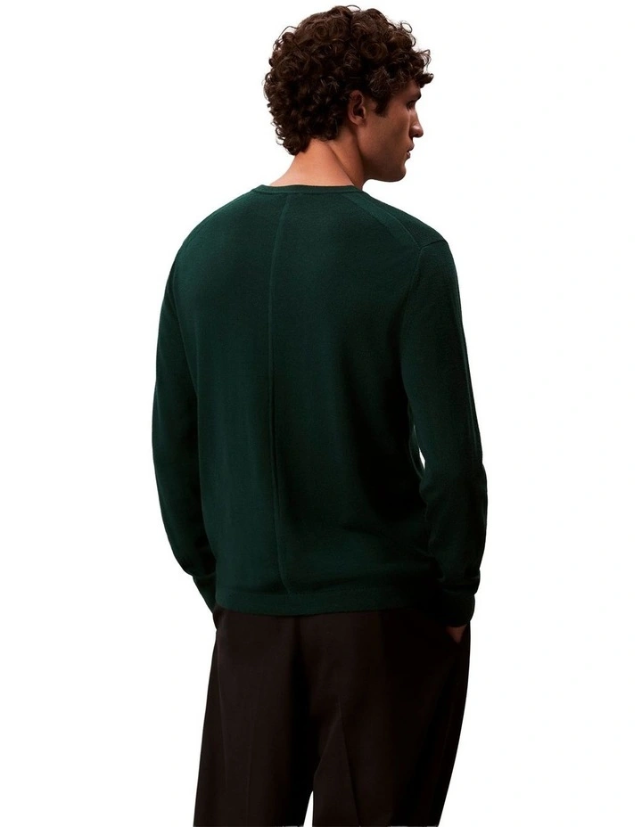 Merino Crew Neck Sweater in Miami Green image 2