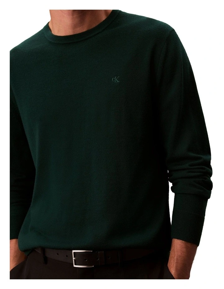 Merino Crew Neck Sweater in Miami Green image 4
