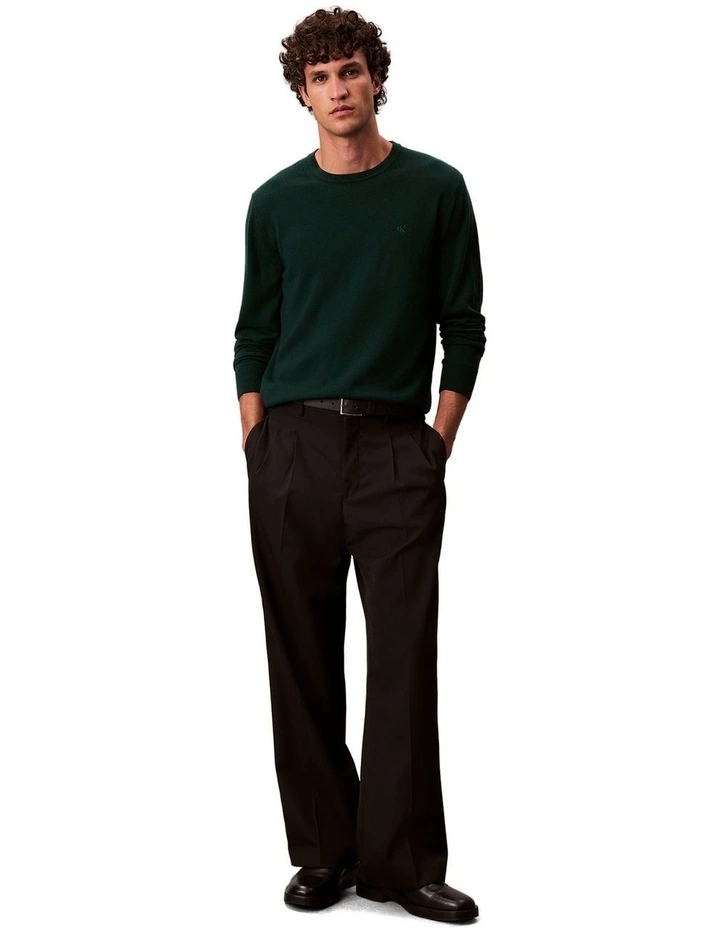 Merino Crew Neck Sweater in Miami Green image 6