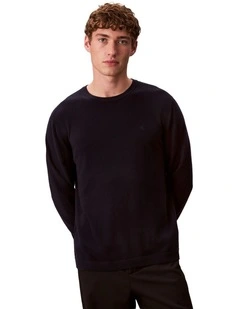 Merino Crew Neck Sweater in Dark Sapphire
