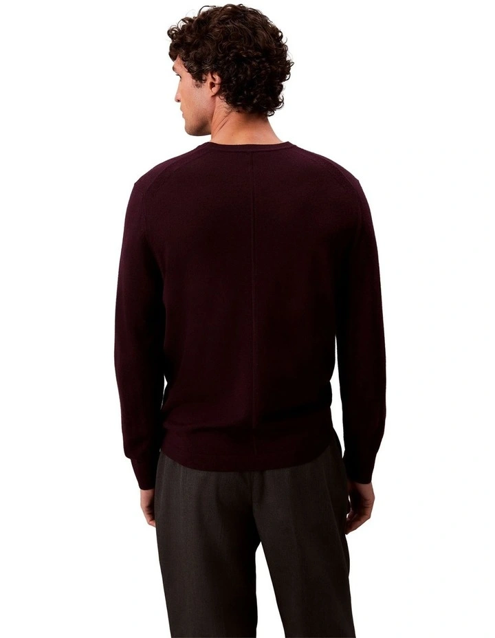 Merino Crew Neck Sweater in Moroccan Brown image 2