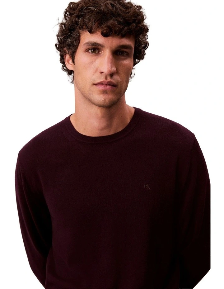Merino Crew Neck Sweater in Moroccan Brown image 3