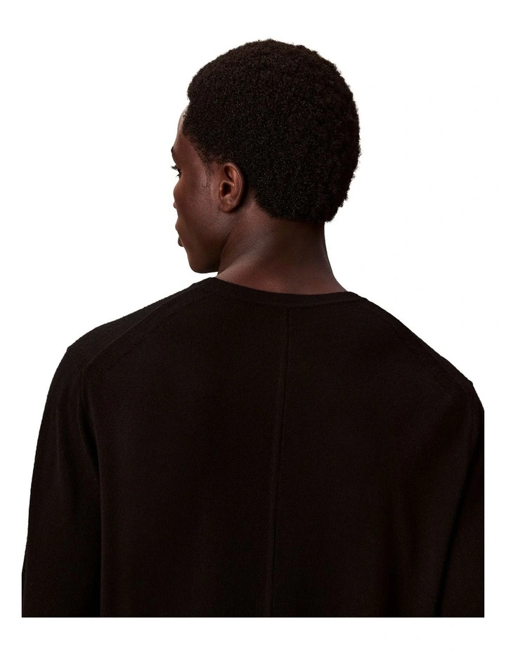 Merino Crew Neck Sweater in Black image 4