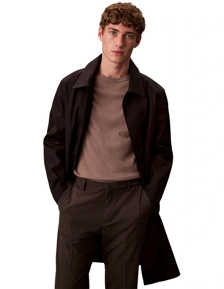 Merino Wool Crew Neck Sweater in Taupe Tone image 5