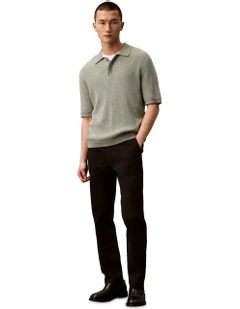 Slim Cotton Stretch Chino Trouser in Black