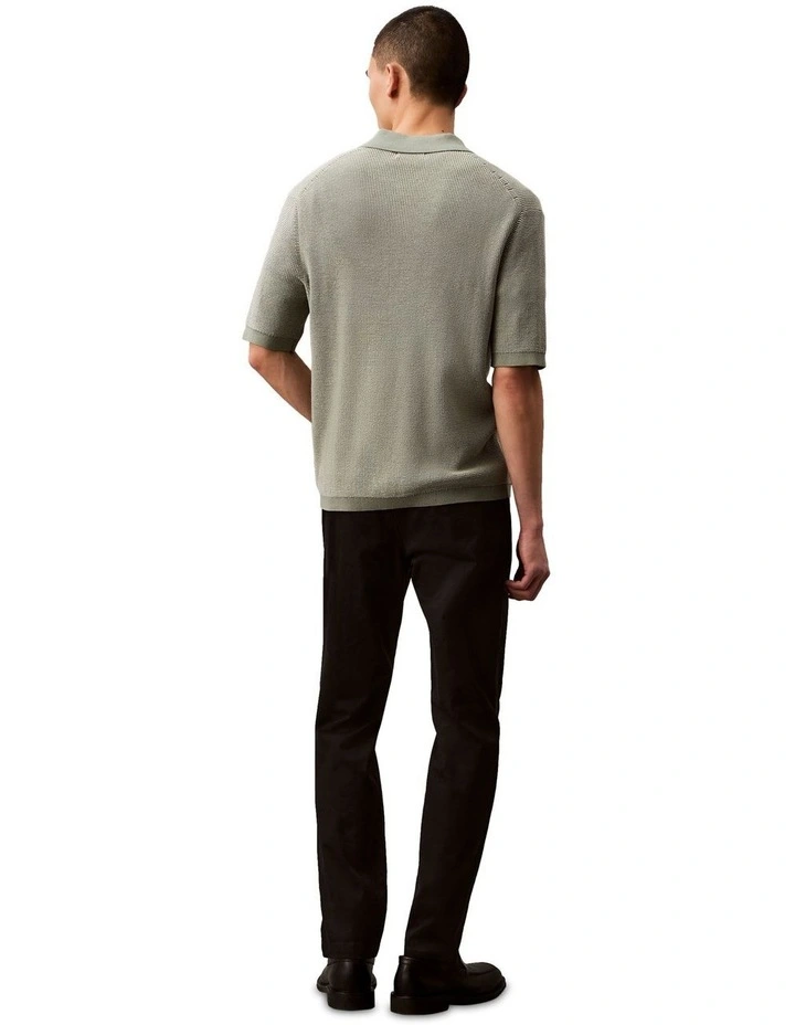 Slim Cotton Stretch Chino Trouser in Black image 2