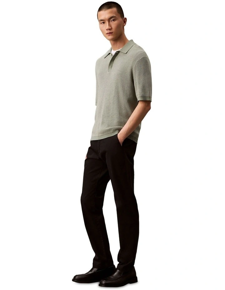 Slim Cotton Stretch Chino Trouser in Black image 5