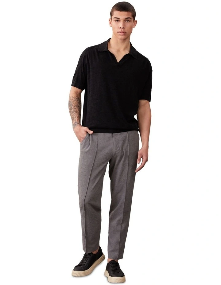 Seersucker Pull On Pant in Pewter image 4
