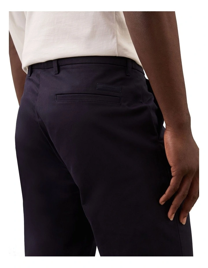 Sateen Streth Slim Chino Pant in Dark Sapphire image 3