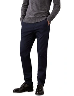Slim Cotton Stretch Chino Trouser in Dark Sapphire
