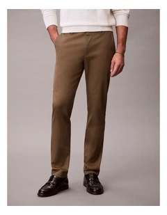 Slim Stretch Chino Trousers in Capers