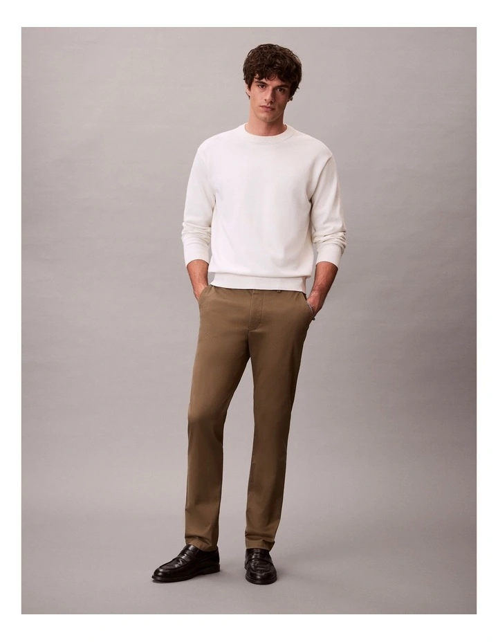 Slim Stretch Chino Trousers in Capers image 2