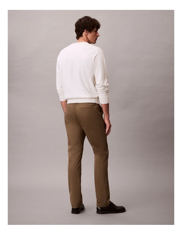 Slim Stretch Chino Trousers in Capers image 3