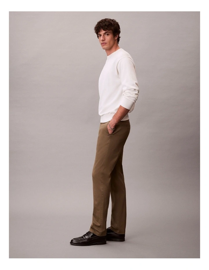 Slim Stretch Chino Trousers in Capers image 4