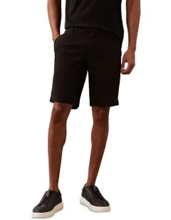 Modern Twill Slim Chino Short in Black
