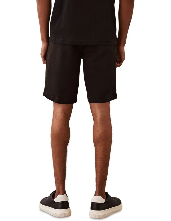 Modern Twill Slim Chino Short in Black image 2