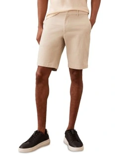 Modern Twill Slim Chino Short in Oatmeal