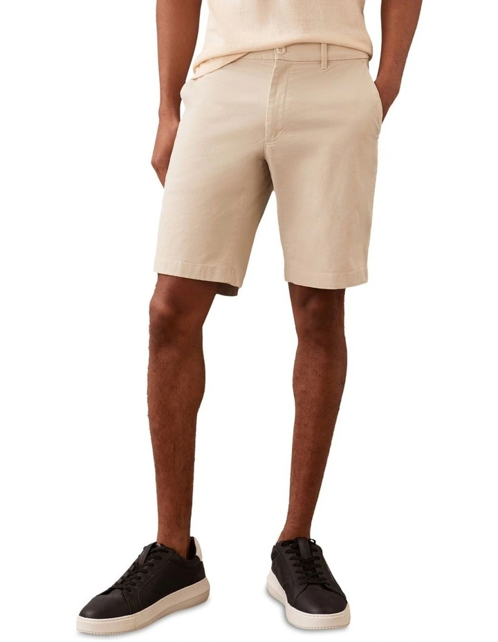 Modern Twill Slim Chino Short in Oatmeal image 1