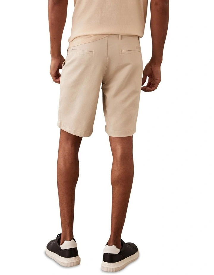 Modern Twill Slim Chino Short in Oatmeal image 2