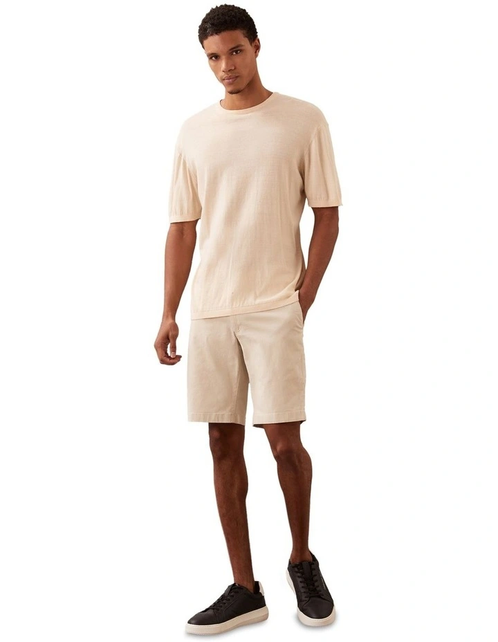 Modern Twill Slim Chino Short in Oatmeal image 3