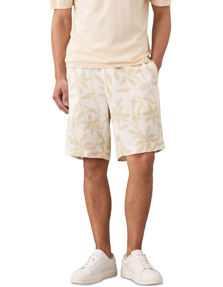 Linen Aop Pull On Short Pistachio Shell image 1