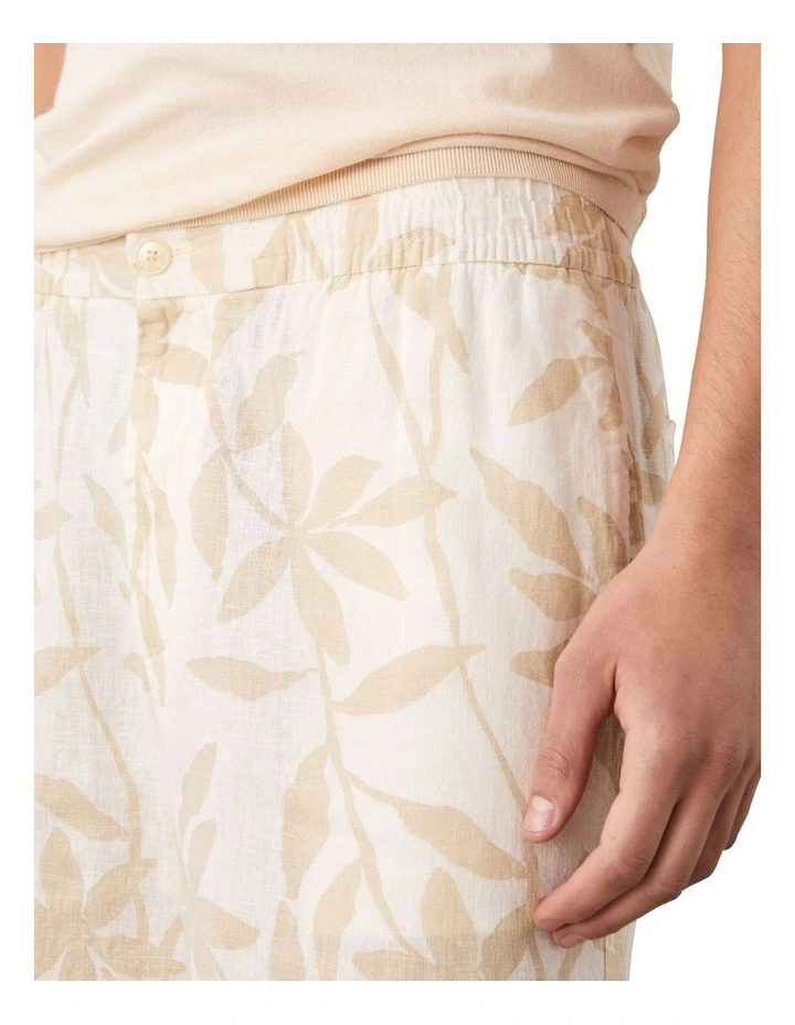 Linen Aop Pull On Short Pistachio Shell image 3