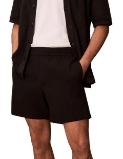 Seersucker Pull On Short Black