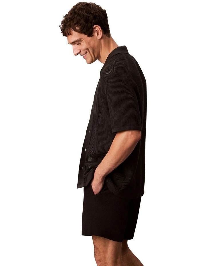 Seersucker Pull On Short Black image 3