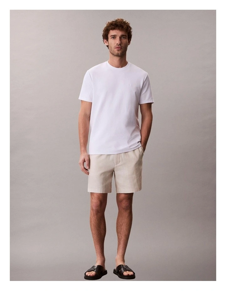 Straight Linen Pull On Short in Oatmeal image 5