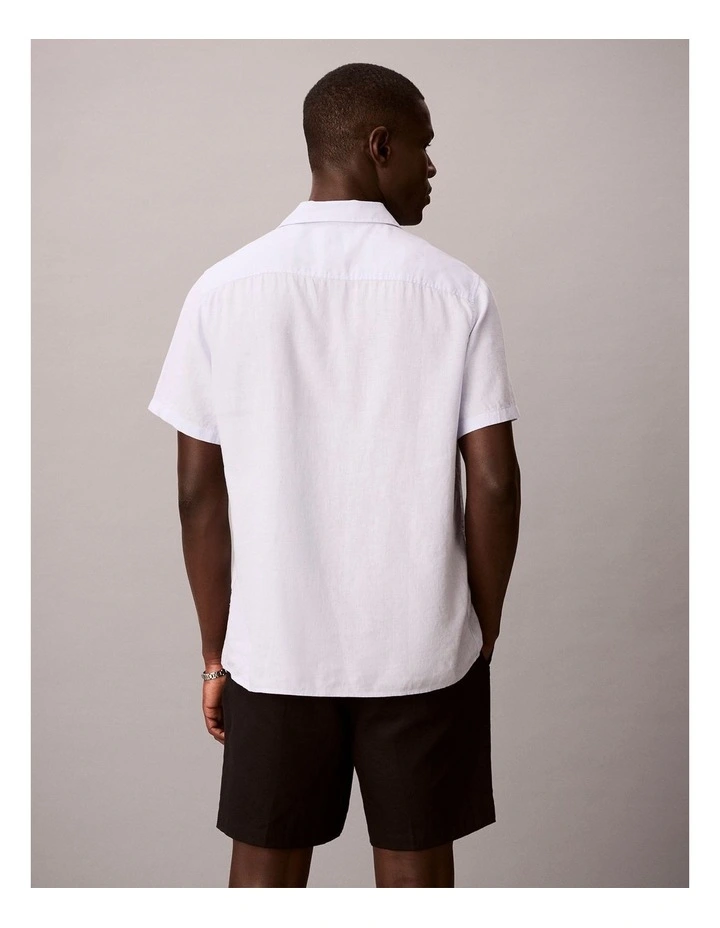Straight Linen Pull On Short in Black image 2