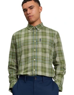 Check Long Sleeve Shirt in Litchen Green
