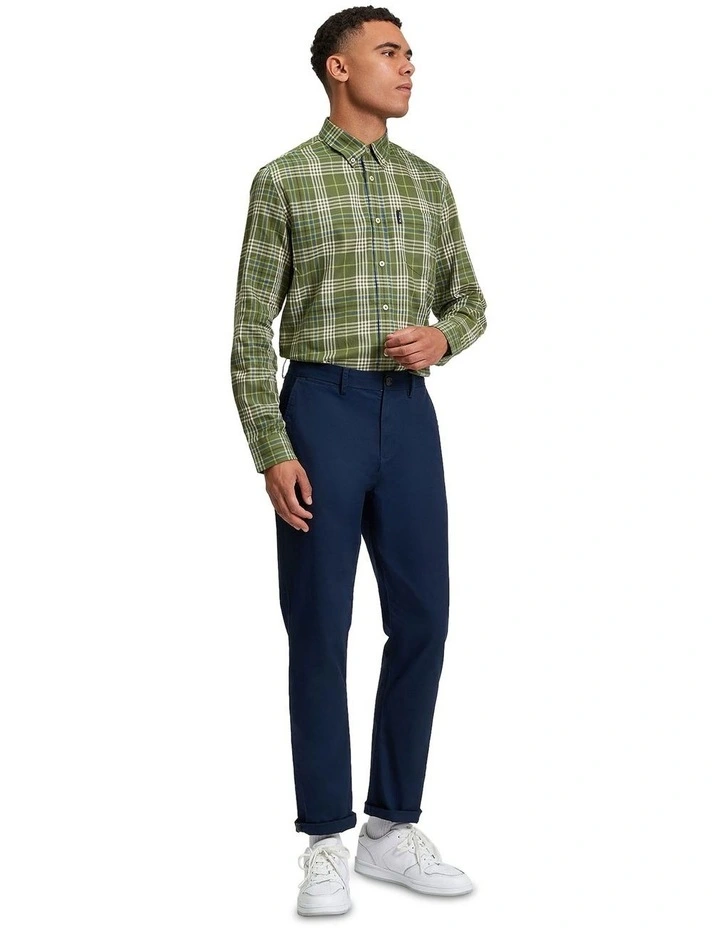 Check Long Sleeve Shirt in Litchen Green image 3