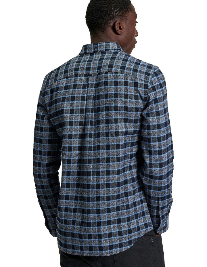Diffused Gingham Check Long Sleeve Shirt in Slate image 2