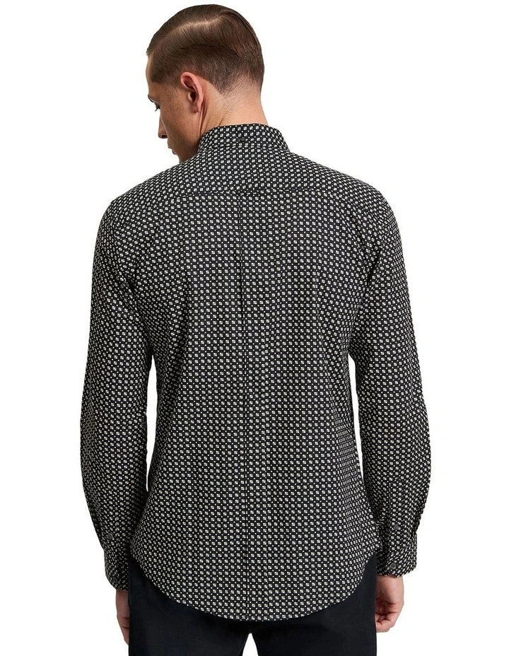 Mono Block Print Long Sleeve Shirt in Black image 2