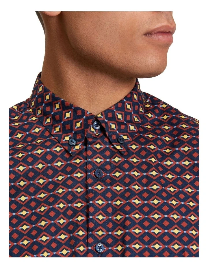 Craft Geo Print Long Sleeve Shirt in Multi image 4