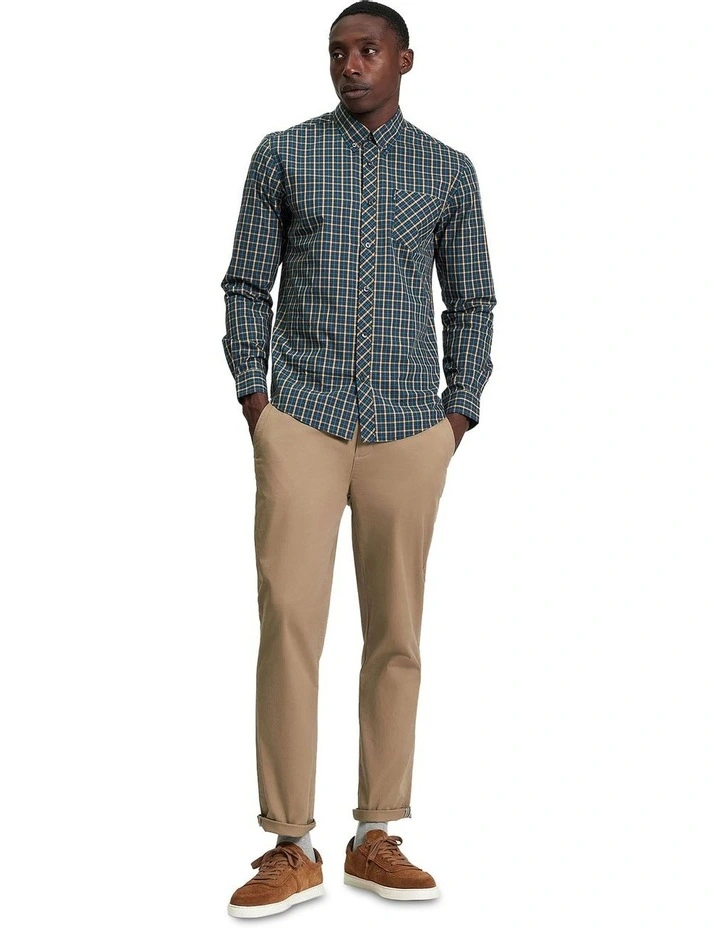 Signature House Check Long Sleeve Shirt in Teal image 3