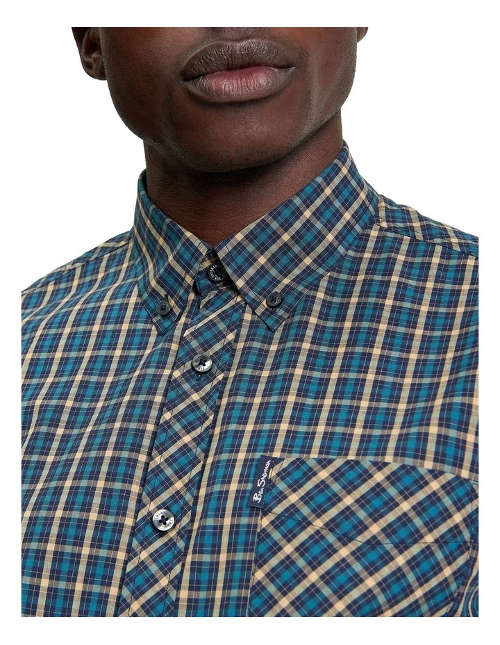 Signature House Check Long Sleeve Shirt in Teal image 4